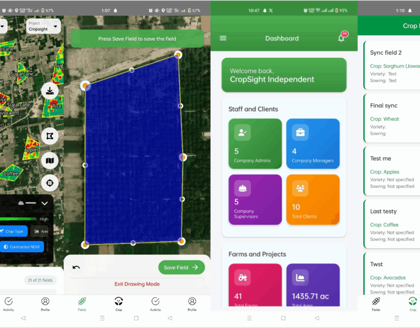 Mobile app Screenshot of Cropsight